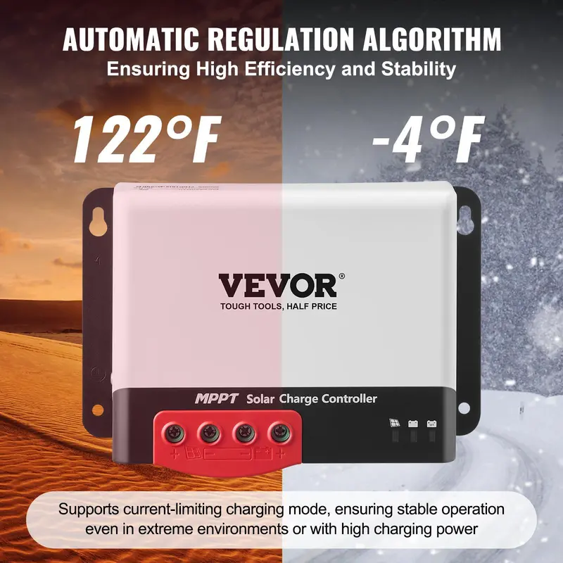 【Fallpicks】VEVOR 50A MPPT Solar Charge Controller, 12V / 24V Auto DC Input, Solar Panel Regulator Charger with Bluetooth Module, 98% Charging Efficiency for Sealed(AGM), Gel, Flooded and Lithium Battery Charging 【Fallpicks】VEVOR 50A MPPT Solar Charge Controller, 12V / 24V Auto DC Input, Solar Panel Regulator Charger with Bluetooth Module, 98% Charging Efficiency for Sealed(AGM), Gel, Flooded and Lithium Battery Charging
