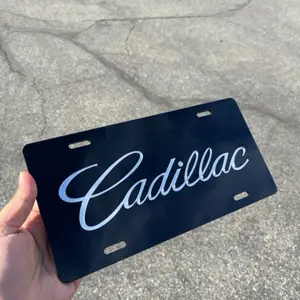 Cadillac Chrome Mirror License Plate Auto Tag