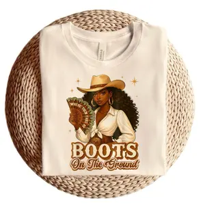 Boots on the ground T-shirt unisex cotton Womenswear Top Tshirt Casual Crewneck