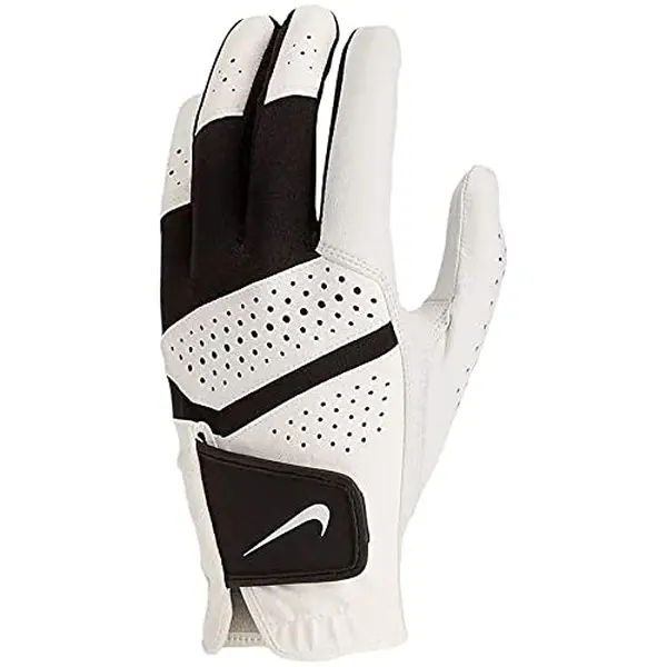 Nike Tech Extreme VII Golf Glove CAD | Left Hand | Size XL | White/Black | Authentic Golf Glove | Reinforced Palm Patch Durable | Dri-FIT Sweat Wicking Comfort | Adjustable Secure Fit | Driving Range | Golf Practice | Course Play