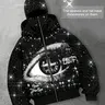 Eye Pattern Long Sleeve Zipper Graphic Print Hoodie for Men, European and American Street Casual Jacket, Autumn and Winter Thermal Lined Hooded Sweatshirt, Ideal for Party & Nightclub, Aesthetic Instagram Style