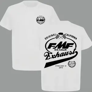 FMF Racing Fuel 1973 T-shirt – Vintage off-road motorcycle pattern T-shirt, suitable for free-spirited off-road riders, high-quality printed T-shirt, men's crew neck short-sleeve top, casual T-shirt for spring and summerUnisex, simple and casual QNV