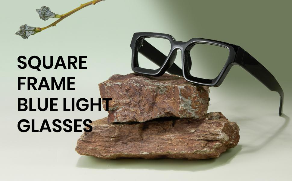 Cyxus 99% Oversized Blue Light Blocking Glasses Women Men Chunky Rectangle Chic Preppy Frame Computer - 8143 Cyxus 99% Oversized Blue Light Blocking Glasses Women Men Chunky Rectangle Chic Preppy Frame Computer - 8143