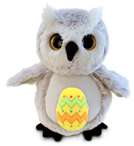 DOLLIBU Super Soft Polyester Big-Eye Owl Stuffed Toy, 8.5 in, with Yellow Easter Egg - Spring-Themed Childhood Toy, Personalized Gift Option, Childhood Toys