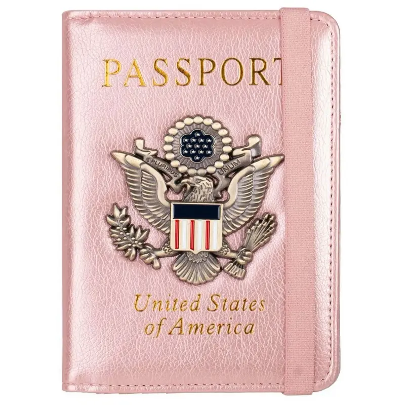 Personalized US Passport Cover Luxury Leather Credit Card Passport Holder Men's RFID Blocking Passport Case