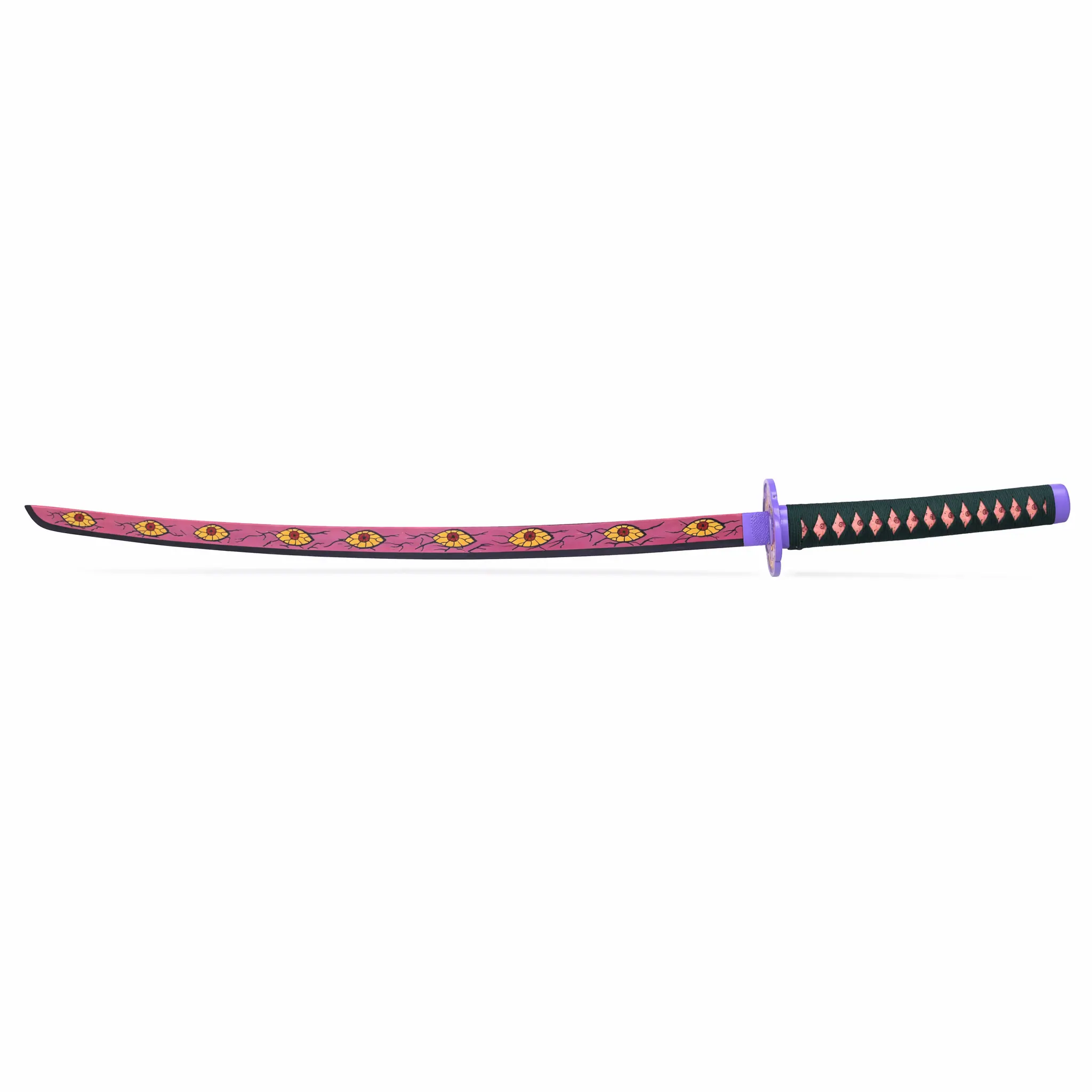 Premium 40.5" Demonic Gaze Prop Replica - Durable Resin Decorative Katana with Flesh Texture Tsuba, Safe Blunt Fan Collectible