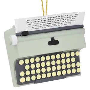 Tree Buddees All Work No Play Typewriter Halloween / Christmas Ornaments