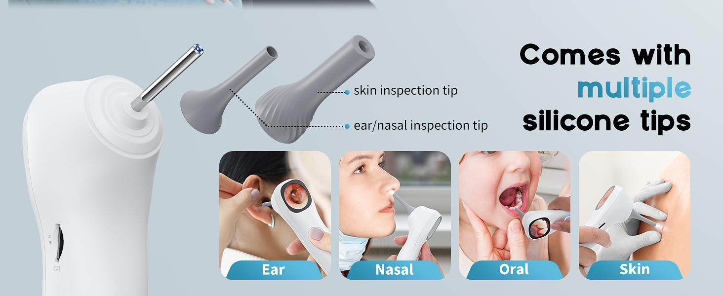 Otoscope Ear Camera with 1.21” Screen, 1080P Ear Scope with 4 LED Lights, Otoscope Camera for Adults Kids and Pets, Support Photo & Video, Type-C Charging with Computers, Baby Essentials, Home Medical