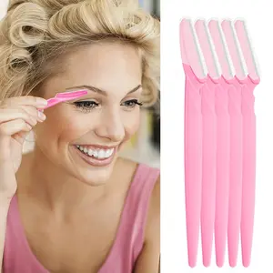 Portable Facial Hair Removal Razor Blades, Safe Blade Design, Ideal for Brow Shaping & Makeup Prep, Available in 5/10/20 Pack