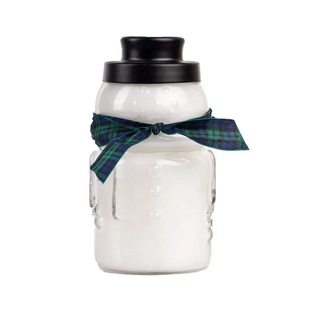 Candy Cane Large Snowman 24oz Scented Jar Candle - Made in USA