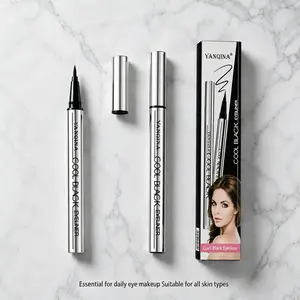 YANQINA x McAfee Cool Black Cosmetic Eyeliner Stick - 14g, 4-Year Shelf Life, Single Item, Waterproof, Smudge-Proof, Long-Lasting, Lightweight, Pigment-Rich, Smooth Easy-Glide, Alcohol-Free, All Skin Types, Bold Fox Eyes Makeup Essential Tool, Youth