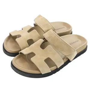 Pre-owned HERMÈS Suede Small Leather Goods Hermes Chypre Leather Sandals