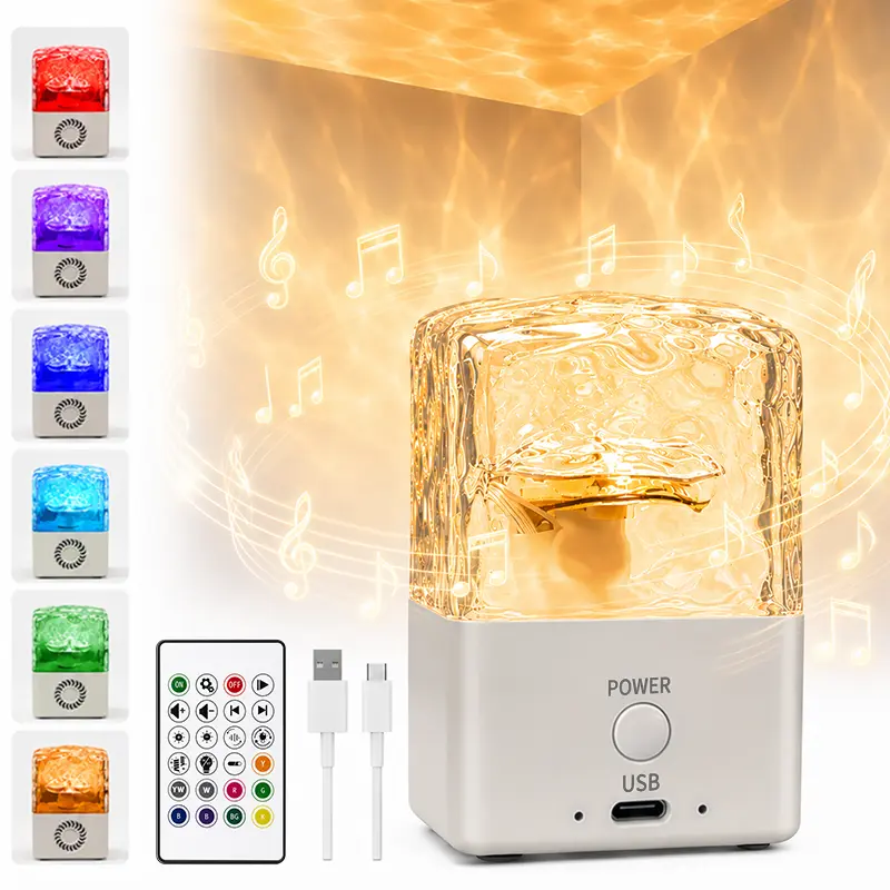 Ocean Wave Projector Light,16-Color Rechargeable Water Ripple Light with Remote & Button Control, Ambient Aurora Lamp for the Bedroom, Home Decor, Parties, Ideal Gift