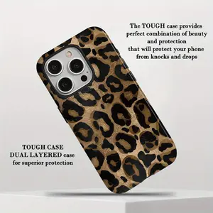 Leopard Pattern Two-in-One Movie Protective Case - Sturdy, Double-Layer Protective Case, Enhanced Protection, Toughness, Shockproof - Suitable for iPhone 16, 15, 14, 13, 12, 11, Plus, Pro, Max, Ideal Birthday Gift or New Year Gift for Friends, Family, and