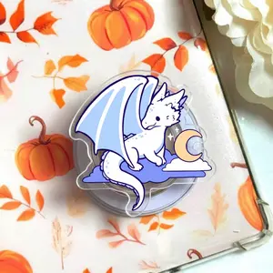 Pastel Moon Dragon Magsafe Phone Grip – Cute Fantasy Magnetic Pop Socket & Stand – Whimsical Gift