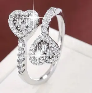 Simple Heart Design Ring - Simple and Elegant Accessory with Heart Pattern and Smooth Finish Zirconia sarah kim