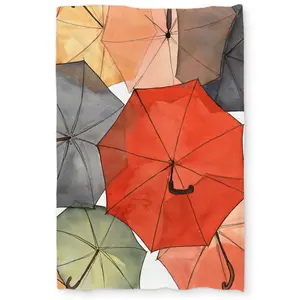 360 stand Twin Extra Long Microfiber Cloth Duvet Cover Set - Quebec Theme Design with Umbrella Motif, Vivid Print for Whimsical Look, The Umbrellas of Petit Champlain Red Style, Extra-Long Duvet Covers