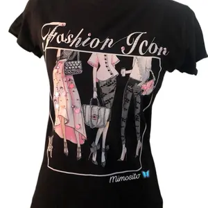 Vinizbena Fashion Icon Black Women Rhinestones T-Shirt
