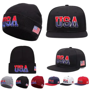 USA Letter Side Embroidered Flag Pattern Windproof Hat Unisex Adult Versatile Personalized Commuter Casual Hat Adjustable 55-64CM bonnets  women mink  cowboy marshmallow wicker charles  jeffrey cynthia pia  headband bradley  martyn