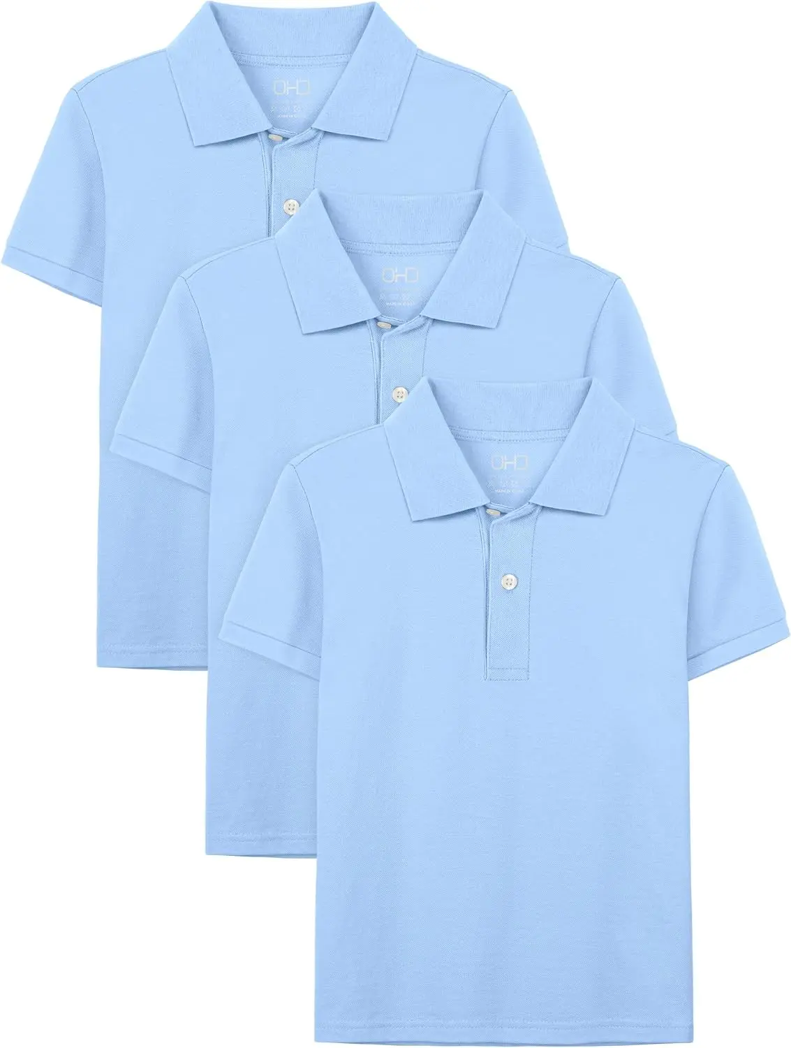 OHD 3 Pack School Uniform for Boys Polo Shirt Cotton Uniform Shirts for Boys Kids School Clothes 3-14 Years