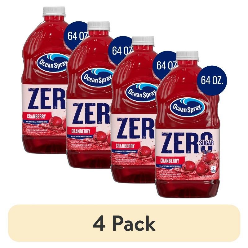 (4 pack) Ocean Spray® ZERO Sugar Cranberry Juice Drink, 64 fl oz Bottle