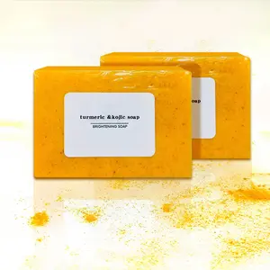 2PCS Turmeric & Kojic Acid Brightening Soap  - Natural Skincare for Daily Use - Deep Cleansing & Moisturizing Formula for Even Tone