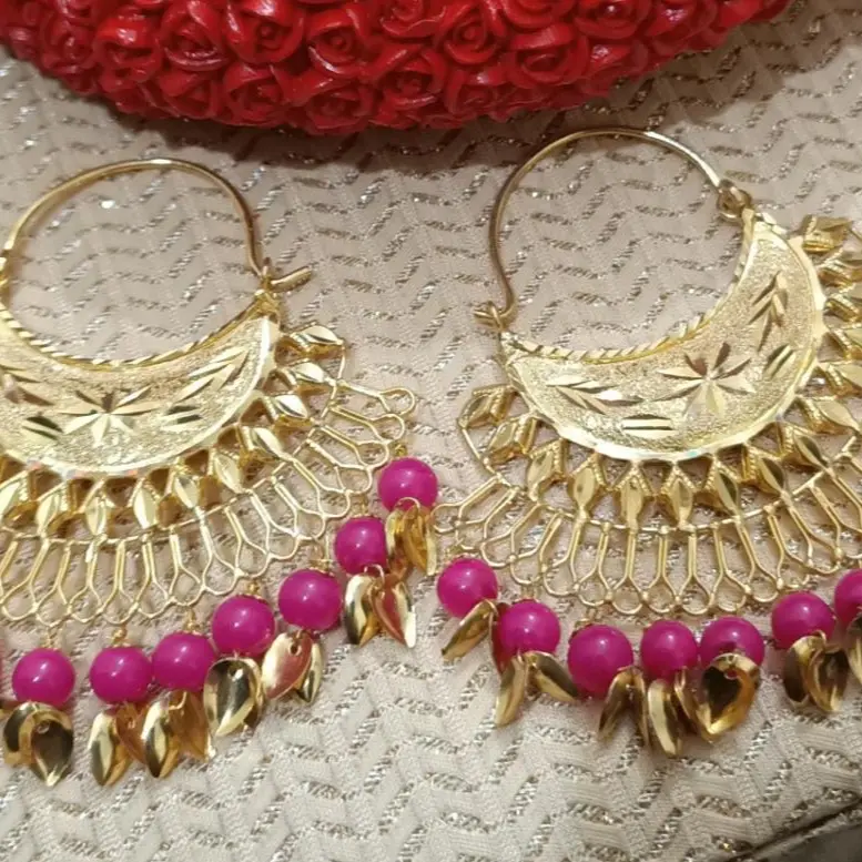 Ethnic Indian Punjabi wedding earnings Female Metal Coating