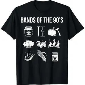 Retro 1990s Bands - Music - 90s Music Lover T-Shirt