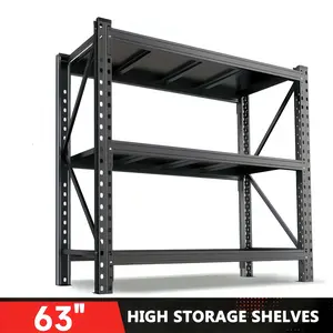 5000LBS Heavy-Duty Industrial for garage Shelving Unit - Extra-Sturdy 3-Tier Commercial/Residential Storage Rack with Adjustable Height, Suitable for Garages, Industrial Shelves, Storage Rooms, Room Basements Storage Racks