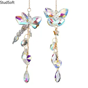 2026 New Arrival: Hand-Woven Butterfly & Dragonfly Crystal Suncatcher Wind Chime—Decorative Hanging Ornament for Windows and Courtyards