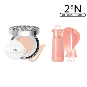 2aN | Heart Wearing Liquid Blush for Cheeks X Gleaming Tension Cushion Foundation Pact #17~#23