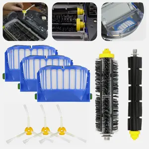 Replacement Parts Kit For iRobot Roomba 600 Series Vacuum Filter Brush Cleaner High Quality Durable Side Brushes 3-armed White Version