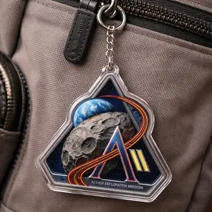 Artemis II Keychains, NASA Retro Bagtag, Space Logo, Gift for Space Lover