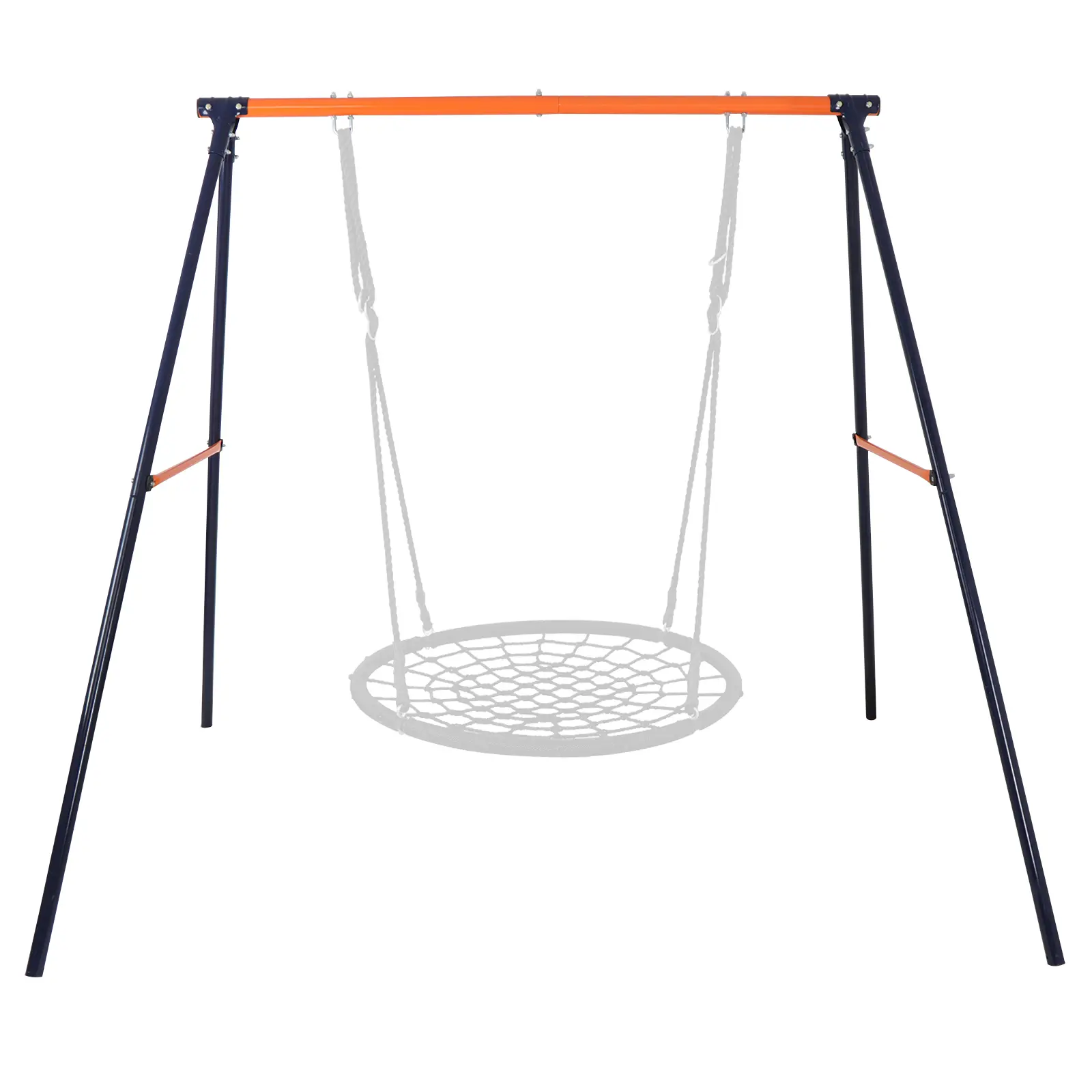 Heavy-Duty Alloy Steel A-Frame Patio Swing Stand, 440lbs Capacity for Adults & Children, 61.8"d x 70.7"w x 86.6"h, Rustproof All-Weather, Quick Set-Up with Ground Stakes, Assembly Required, Backyard Accessory,back to school,back to school haul