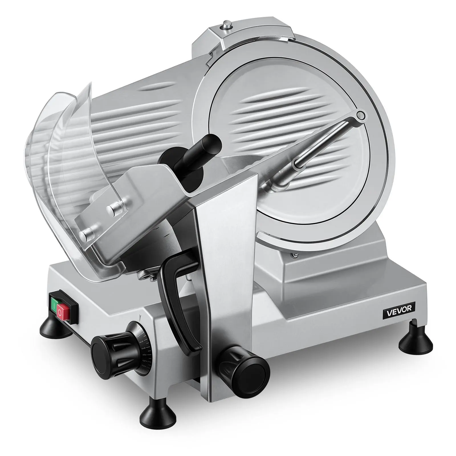 【Summerfinds】VEVOR Powerful Motor Commercial Meat Slicer (Meat Cutter), 320W Electric Deli Slicer with 12" Carbon Steel Blade, Built-In Sharpener, Accurate 0-0.6" Adjustable Thickness for Meal Prep, UL Approved