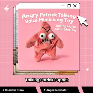 Fun White Elephant Gift Exchange Toy | Talking Angry Patrick Repeats Your Voice | Hilarious Gag Prank for Friends | Guaranteed Laughs at Any Party