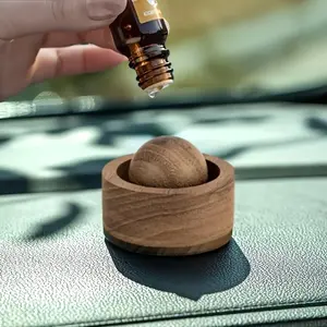 Wooden Spherical Diffuser, Ideal for Bedroom or Car, Long-Lasting Fragrance Dispenser, Perfect Car Decor, Bedside Aroma Diffuser