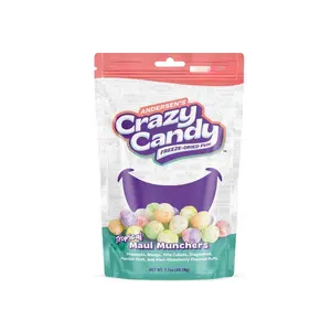 Andersen's Crazy Candy Tropical Maui Munchers Freeze-Dried Fun Pineapple Mango Piña Colada Dragon Fruit Passion Fruit Kiwi-Strawberry Flavored Puffs 1.7oz 48g