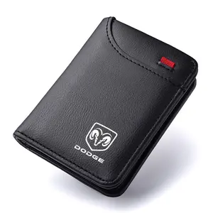 Leather Men Wallet Gift Coin ID Cash Credit Card Holder Purses For Porsche Cayenne Macan 911 Boxster Cayman Panamera 718 Auto accessories