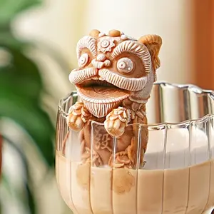 Dance Lion Hanging Cup Silicone Mold, Easy Demolding for Ice Cubes Chocolate, Ice Molds, Creative Coffee Milk Tea Drink DIY Tool
