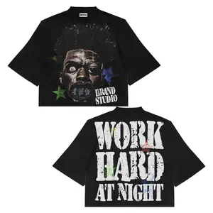 Y2K Graphic " Work hard at night " Personalize Printed Hoodie/Sweater Casual Cotton Cotton Graphic Digital Printing OOTD, FYP, shopping