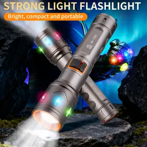 USB Rechargeable Aluminum Alloy Flashlight, Retractable Zoom, 3-Level Dimming, Long-Range Beam, Shockproof Anti-Slip, Perfect for Emergency & Construction Work