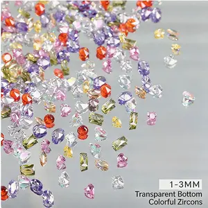 50PCS Mixed Color Rhinestones for Nail Art and Nail Care Decoration, Shiny Transparent Multicolor Rhinestones, Flatback 3D Multicolor Nail Decorations