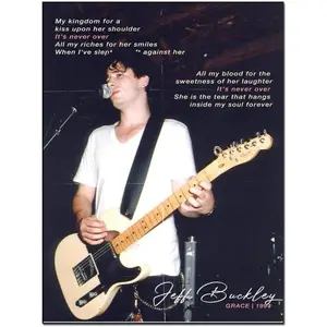 ZFFXSRUI Jeff Buckley Poster Aesthetic Canvas Print Room Wall Decor (1) Canvas Painting for Living Room Bedroom Decor 16x20inch(40x51cm) Unframe-style