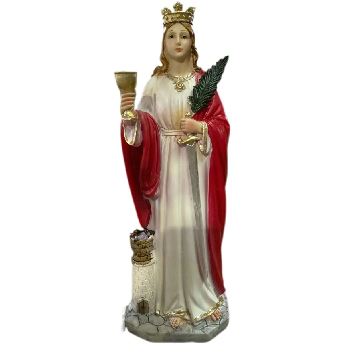Santa Babara 9” inch beautiful soft face table statue Ornaments Santa Babara 9” inch beautiful soft face table statue Ornaments