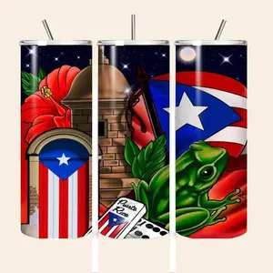 Puerto Rico Premium 20oz Stainless Steel Tumbler Durable, Stylish & Insulated Drinkware - Puerto Rican Design #15