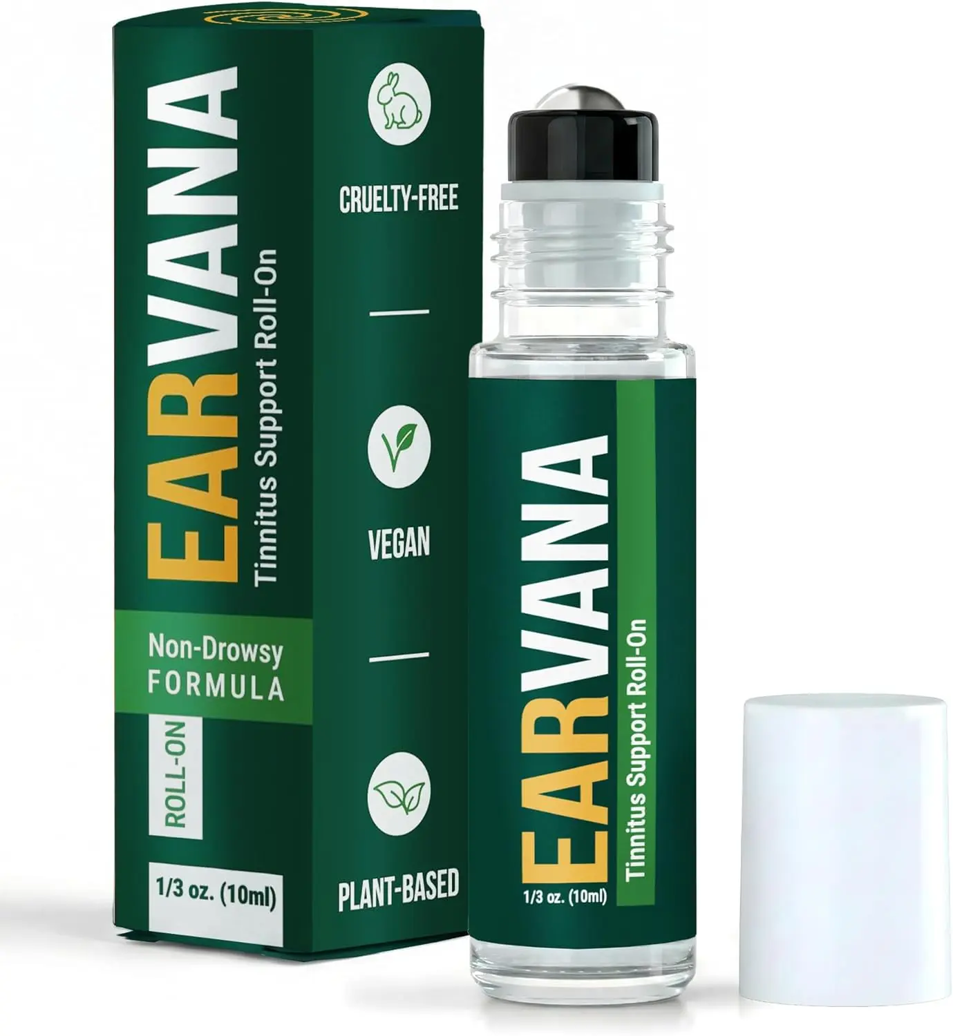 EarVana Tinnitus Relief for Ringing Ears Roll-On – Essential Oil Blend for Auditory Comfort – Soothing Topical Formula for Tinnitus Sufferers – 10ml Made in USA.