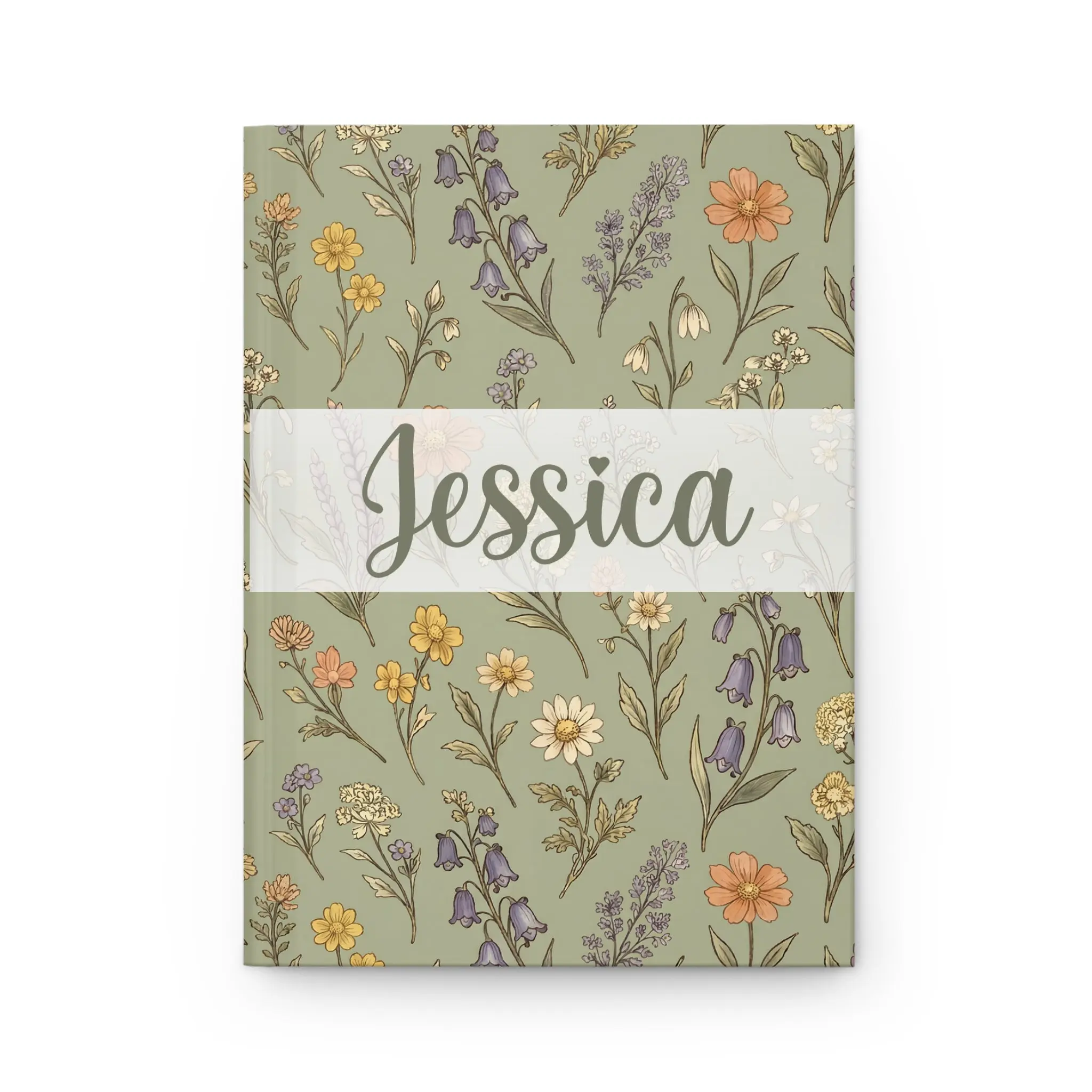 Green Graphic Mini Notebooks - Cute Aesthetic Botanical Journal, Personalized Gifts, Journaling Supplies, Mini Journal, Floral Art, Matte Cover, Custom Design, 150 Lined 75 Sheets Crisp Pages, Office Stationery