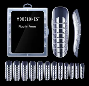 Poly Extension Gel Dual Nail Form 120pcs Coffin Nails Clear Ballerina Nail Tips Full Cover