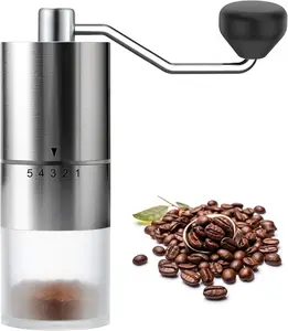 Summer Gift  Portable Manual Coffee Grinder - Conical Burr with 5 Adjustable Settings for Smooth Grinding, Perfect for Espresso Enthusiasts at Home, Office, or Camping